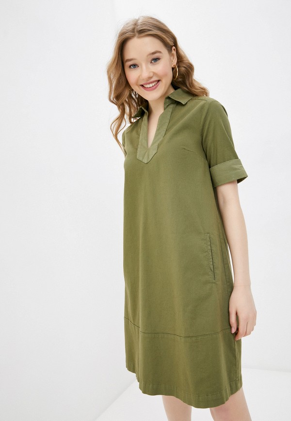Платье United Colors of Benetton хаки 4CDR5VB03