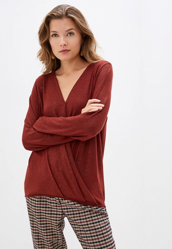 

Лонгслив Vero Moda Curve, Коричневый, Vero Moda Curve VE037EWFWHR6