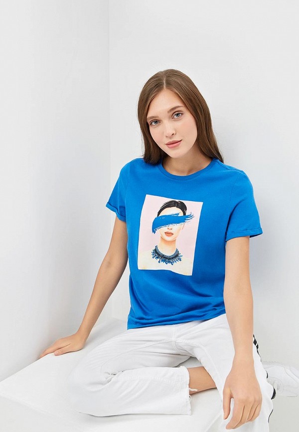 

Футболка Vero Moda, Vero Moda VE389EWCWWX0, Голубой