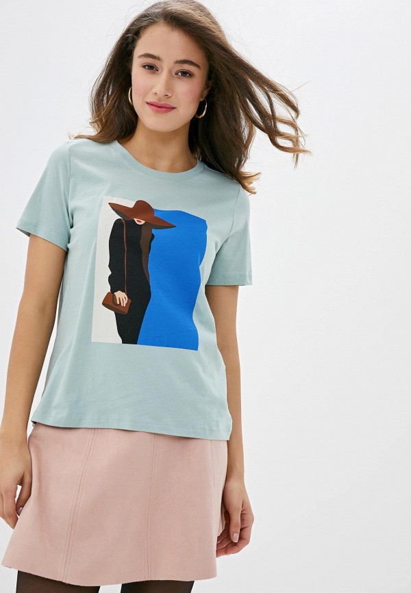 

Футболка Vero Moda, Бирюзовый, Vero Moda VE389EWGLQQ6