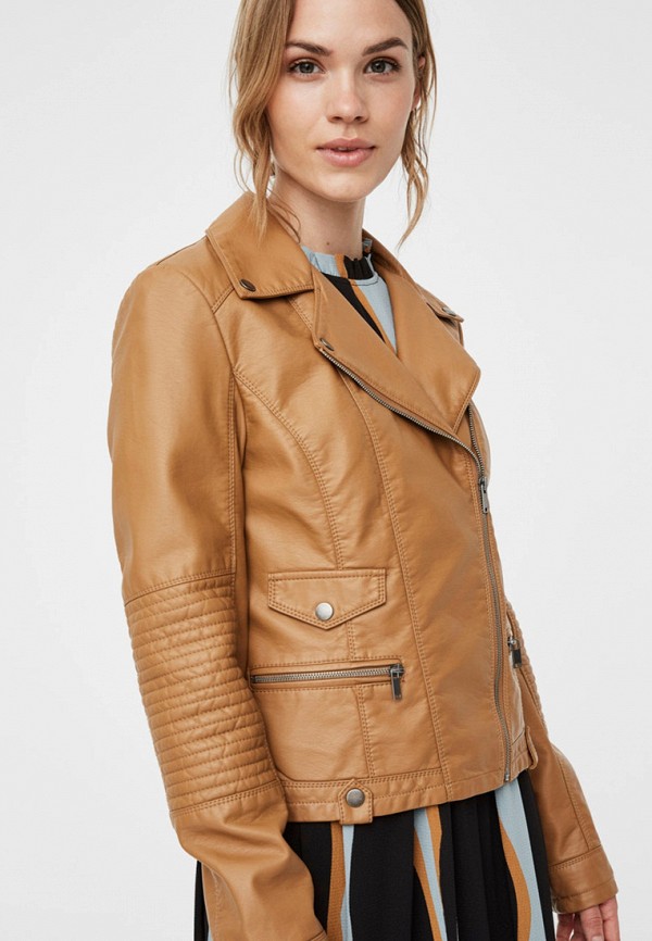 

Куртка кожаная Vero Moda, Бежевый, Vero Moda VE389EWHJKK3