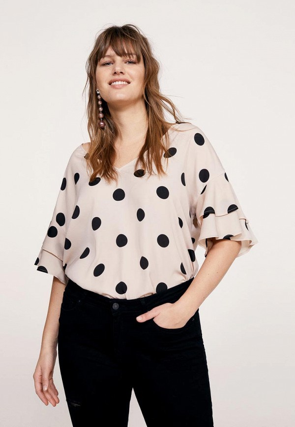 

Блуза Violeta by Mango, Бежевый