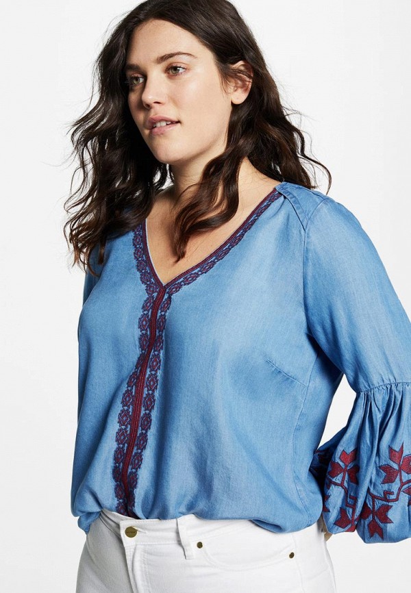 

Блуза Violeta by Mango, Синий