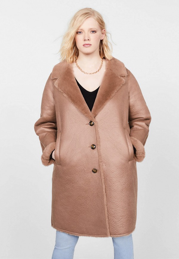 

Дубленка Violeta by Mango, Бежевый, - PELITO