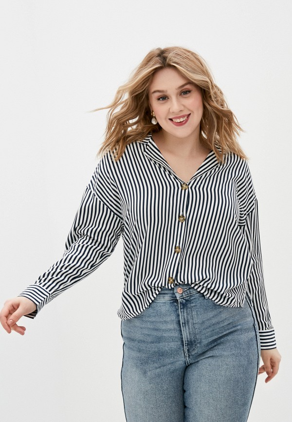 

Блуза Violeta by Mango, Синий, - STRIPES