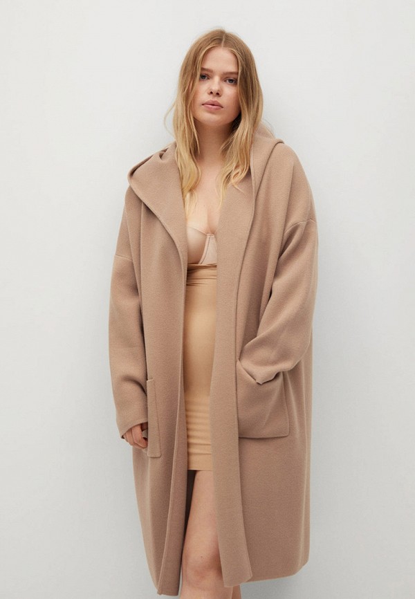 

Пальто Violeta by Mango, Бежевый, - HOODIE