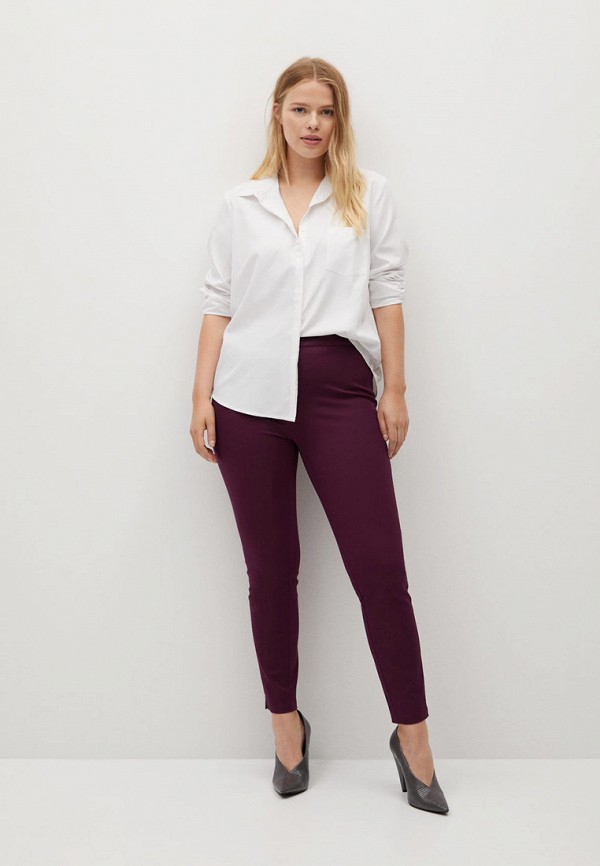 

Брюки Violeta by Mango, Бордовый, - ELASTIC7