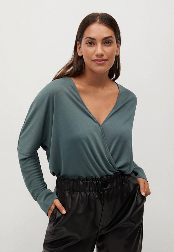 

Блуза Violeta by Mango, Бирюзовый, - BLACK