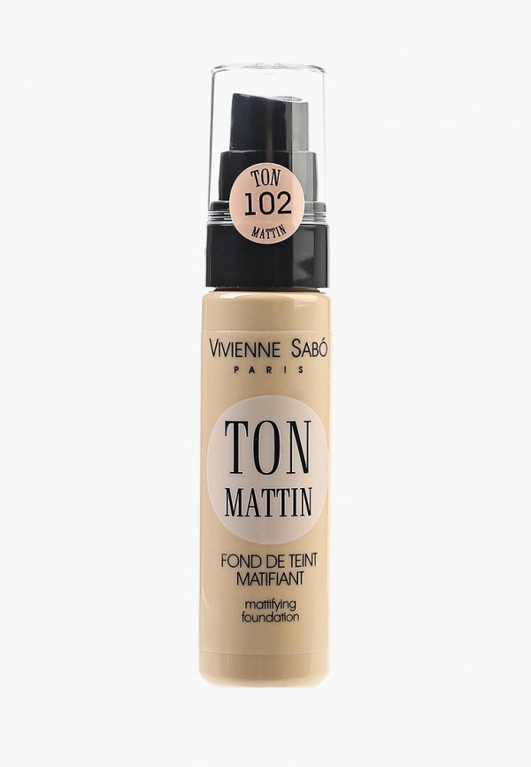 

Тональное средство Vivienne Sabo, Бежевый, матирующее, Mattifying foundation, тон 102