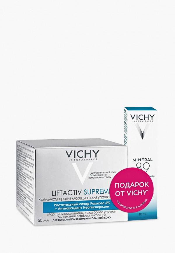 

Набор для ухода за лицом Vichy, Прозрачный, LIFTACTIV SUPREME Крем против морщин и для упругости нормальной и комбинированной кожи, 50 мл + MINERAL 89 восстанавливающего и укрепляющего ухода для кожи вокруг глаз, 10 мл - В ПОДАРОК