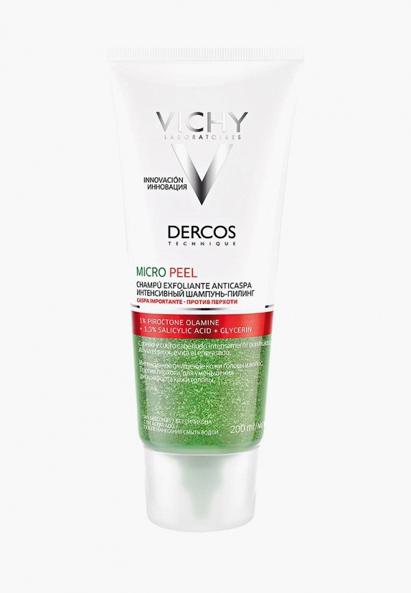 

Шампунь Vichy, Белый, DERCOS MICROPEEL, интенсивный против перхоти 3-в-1, 200 мл