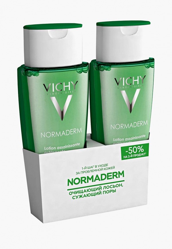 

Набор для ухода за лицом Vichy, Сужающий поры, очищающий лосьон Normaderm, -50% на 2-й продукт, Прозрачный