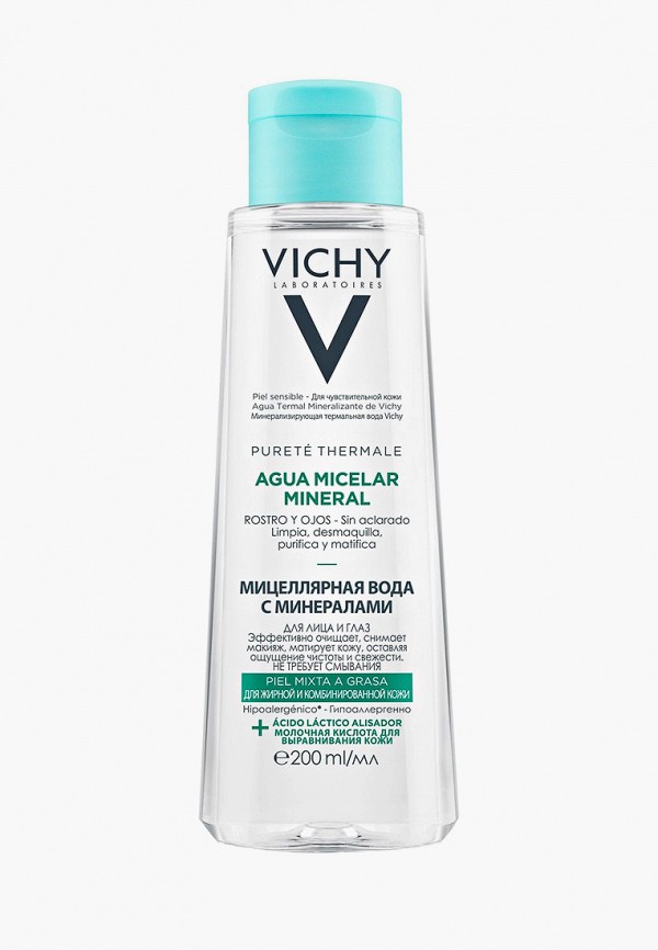 

Мицеллярная вода Vichy, Прозрачный, с минералами PURETE THERMALE для жирной и комбинированной кожи, 200 мл
