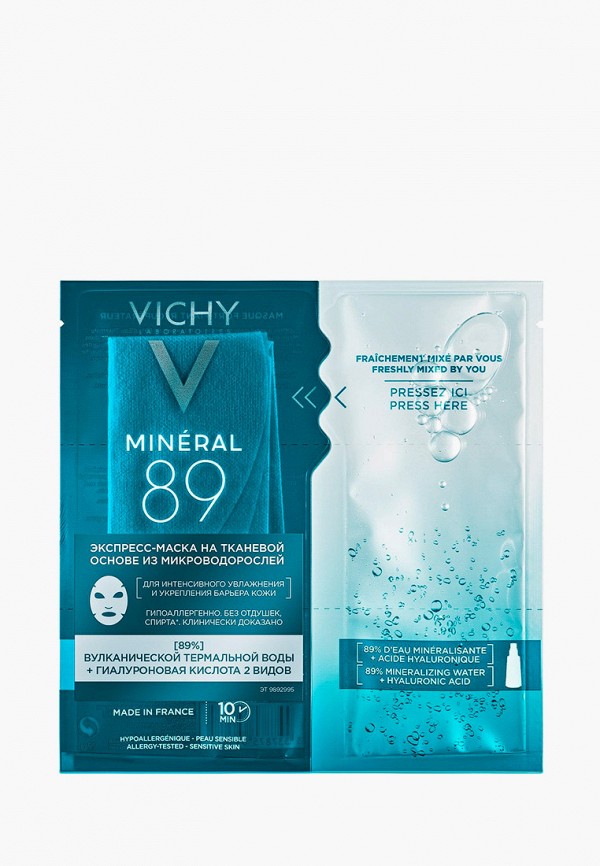 

Маска для лица Vichy, Прозрачный, MINERAL 89, экспресс-маска на тканевой основе из микроводорослей, 29 мл