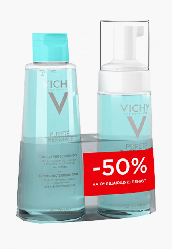 

Набор для ухода за лицом Vichy, Прозрачный, PURETE THERMALE: Совершенствующий тоник 200 мл + Очищающая пенка 150 мл. Скидка на 2-й продукт -50%