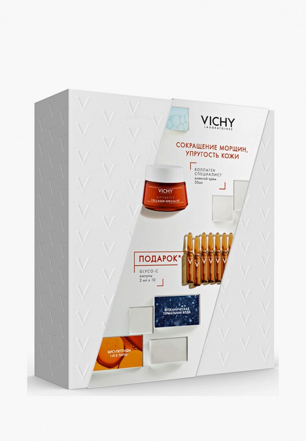 

Набор для ухода за лицом Vichy, Прозрачный, LIFTACTIV: COLLAGEN SPECIALIST Дневной крем-уход против морщин, 50 мл + GLYCO-C cыворотка-пилинг ночного действия в ампулах, 10х2мл, в ПОДАРОК