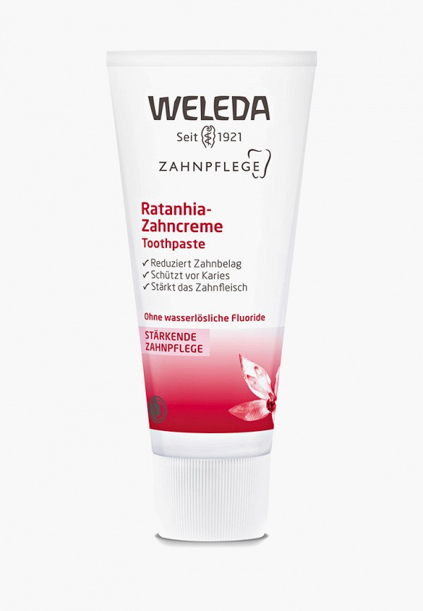 

Зубная паста Weleda, Прозрачный, Растительная, "Ратания", 75 мл