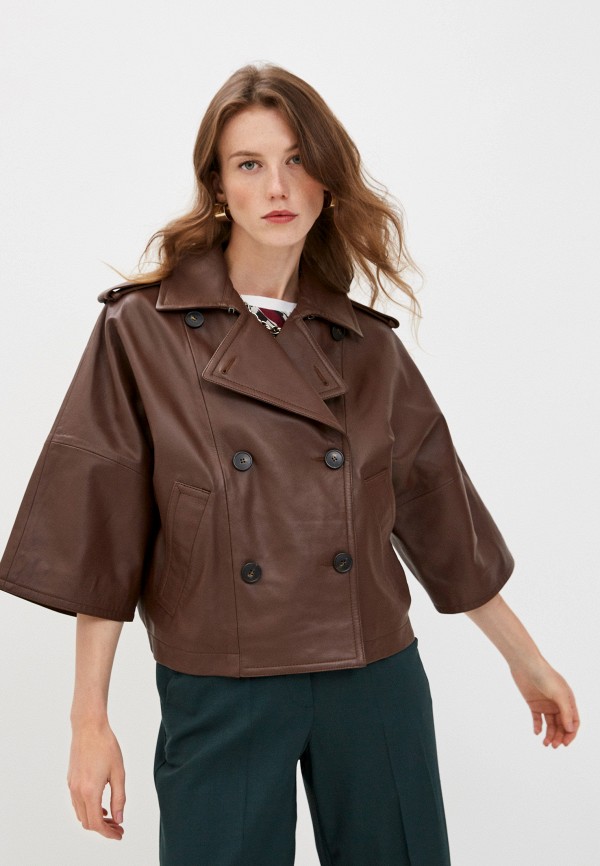 

Куртка кожаная Weekend Max Mara, Коричневый, VENETO