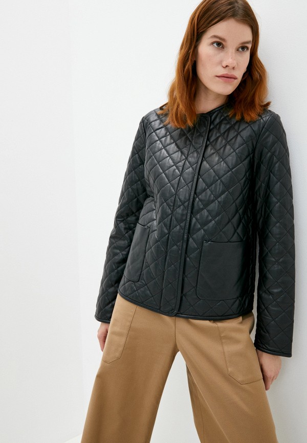 

Куртка кожаная Weekend Max Mara, Черный, LAZIO