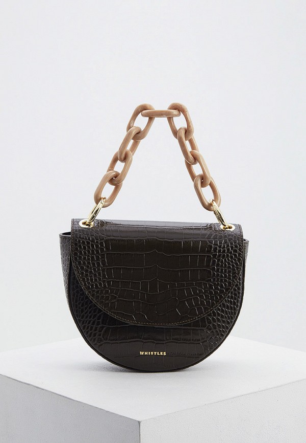 

Сумка Whistles, Хаки, FELIX RESIN CHAIN SADDLE BAG