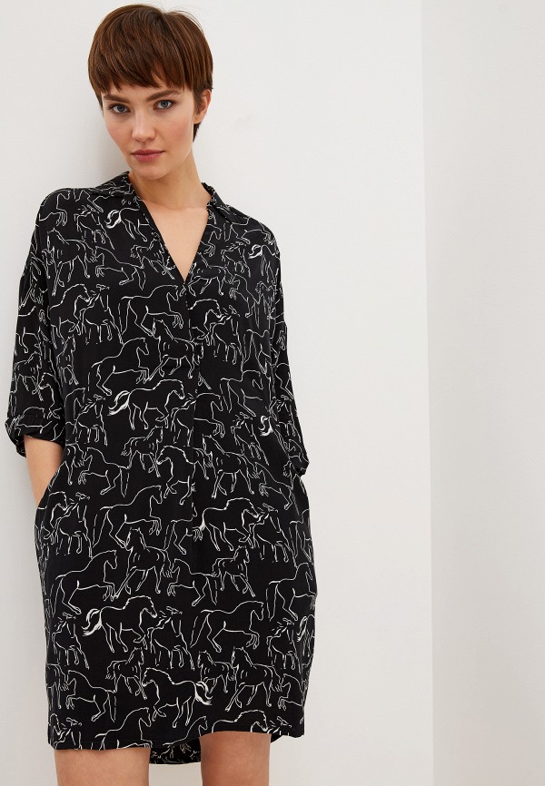 

Платье Whistles, Stallion Print Lola Dress, Черный