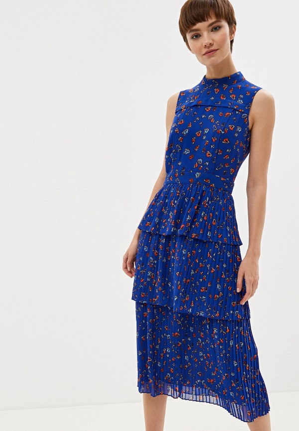 

Платье Whistles, Ditsy Floral Tiered Dress, Синий