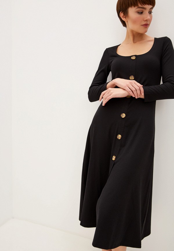 

Платье Whistles, Button Detail Jersey Dress, Черный