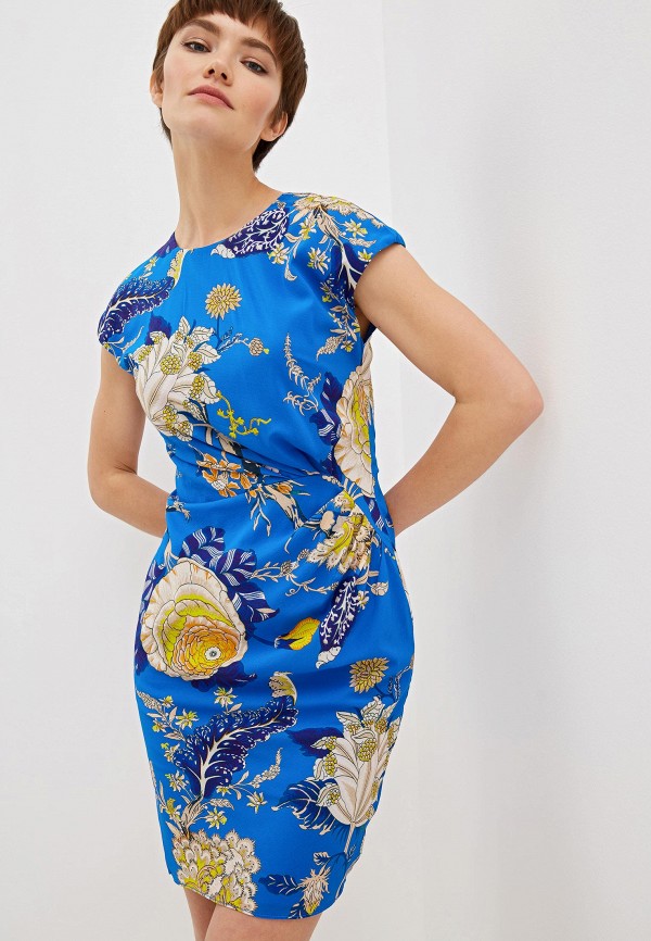 

Платье Whistles, Синий, EXOTIC FLORAL SILK BODYCON
