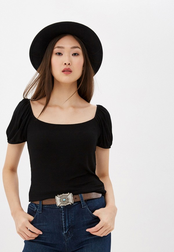 

Футболка Whistles, Черный, FINE RIB SQUARE NECK T SHIRT