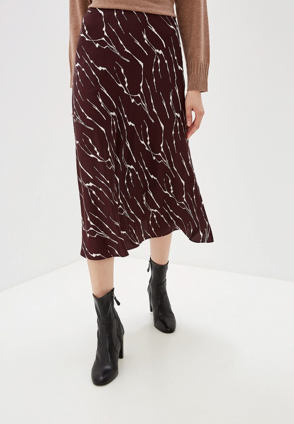 

Юбка Whistles, TWIG PRINT BIAS CUT SKIRT, Бордовый