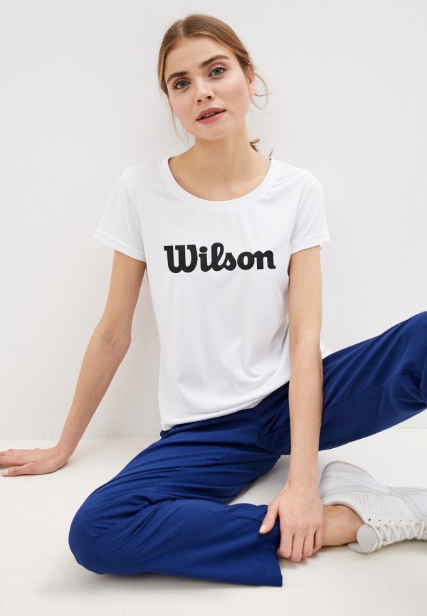 

Футболка спортивная Wilson, Белый, W UWII SCRIPT TECH TEE Wh/Bk