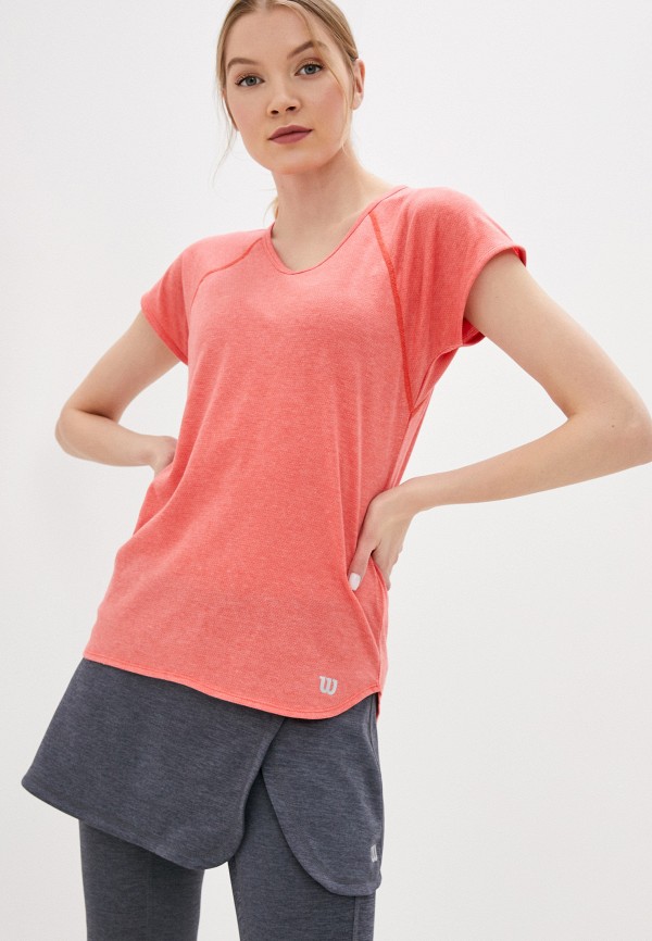 

Футболка спортивная Wilson, Коралловый, W TRAINING V-NECK TEE Cayenne