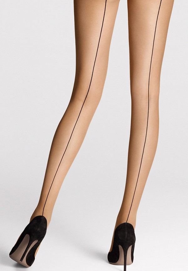 

Колготки Wolford, Бежевый, Individual, DEN 10, Back Seam, Gobi/black