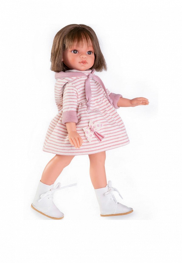 Кукла Munecas Dolls Antonio Juan девочка Ноа в платье в полоску, 33 см, виниловая