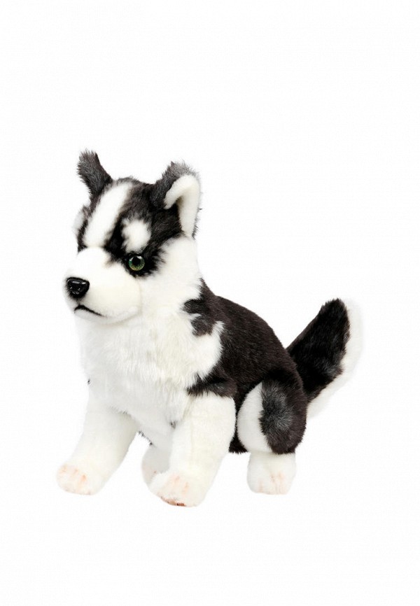Игрушка мягкая Hansa Собака сибирский хаски, чёрно-белая, щенок, 33 см