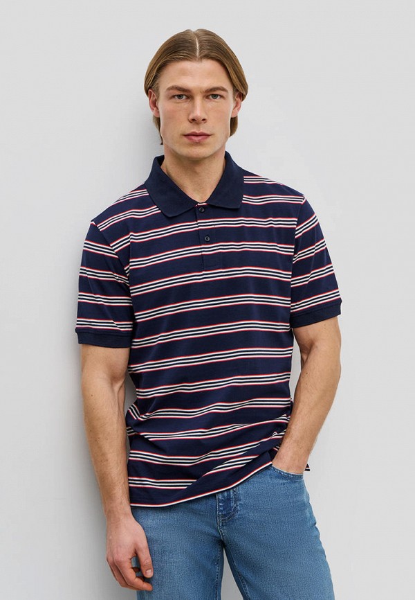 Поло Baon B7023016-DEEP NAVY-WHITE STRIPED-3XL