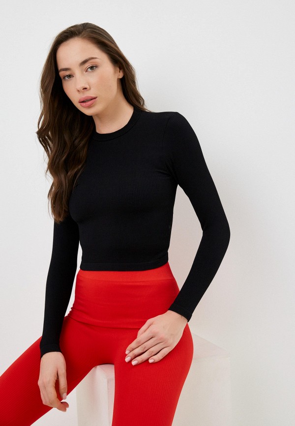 Лонгслив Mademoiselle 9048 Crop top Rib,black