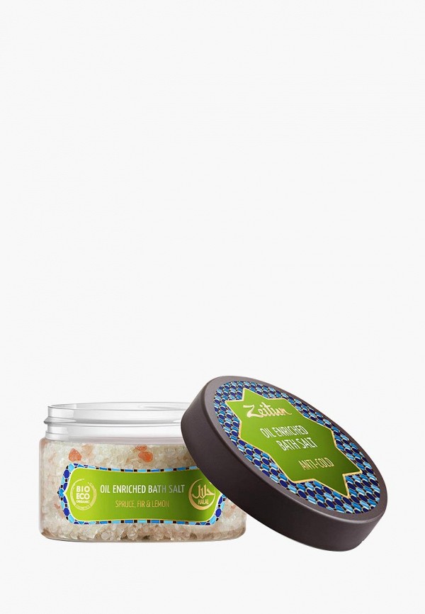 

Соль для ванн Zeitun, Противопростудная морская. С маслами ели, пихты, лимона. 250 мл, Прозрачный