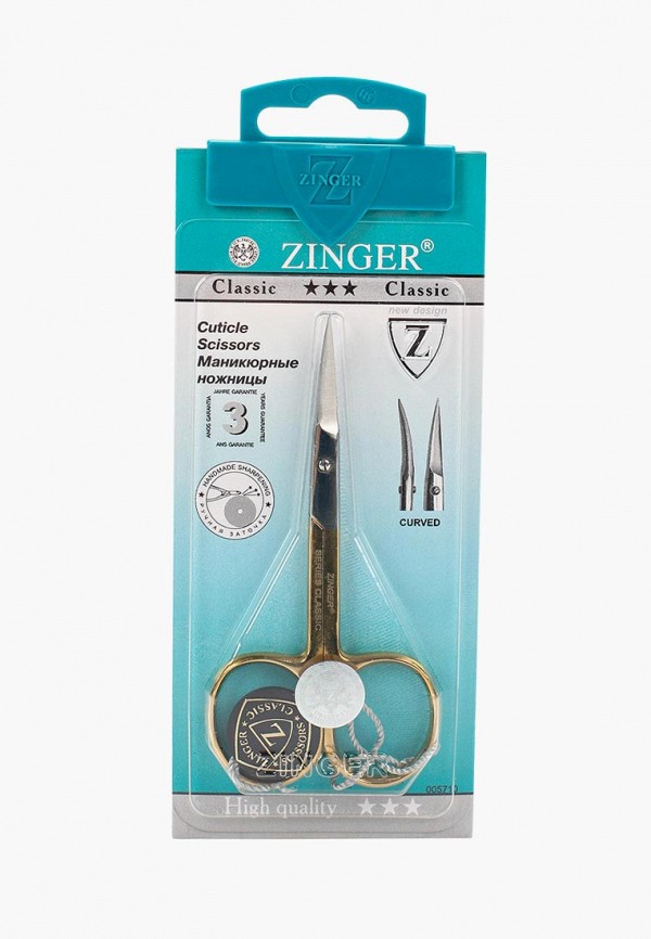 

Ножницы для маникюра Zinger, Золотой, ручная заточка zN131 HG