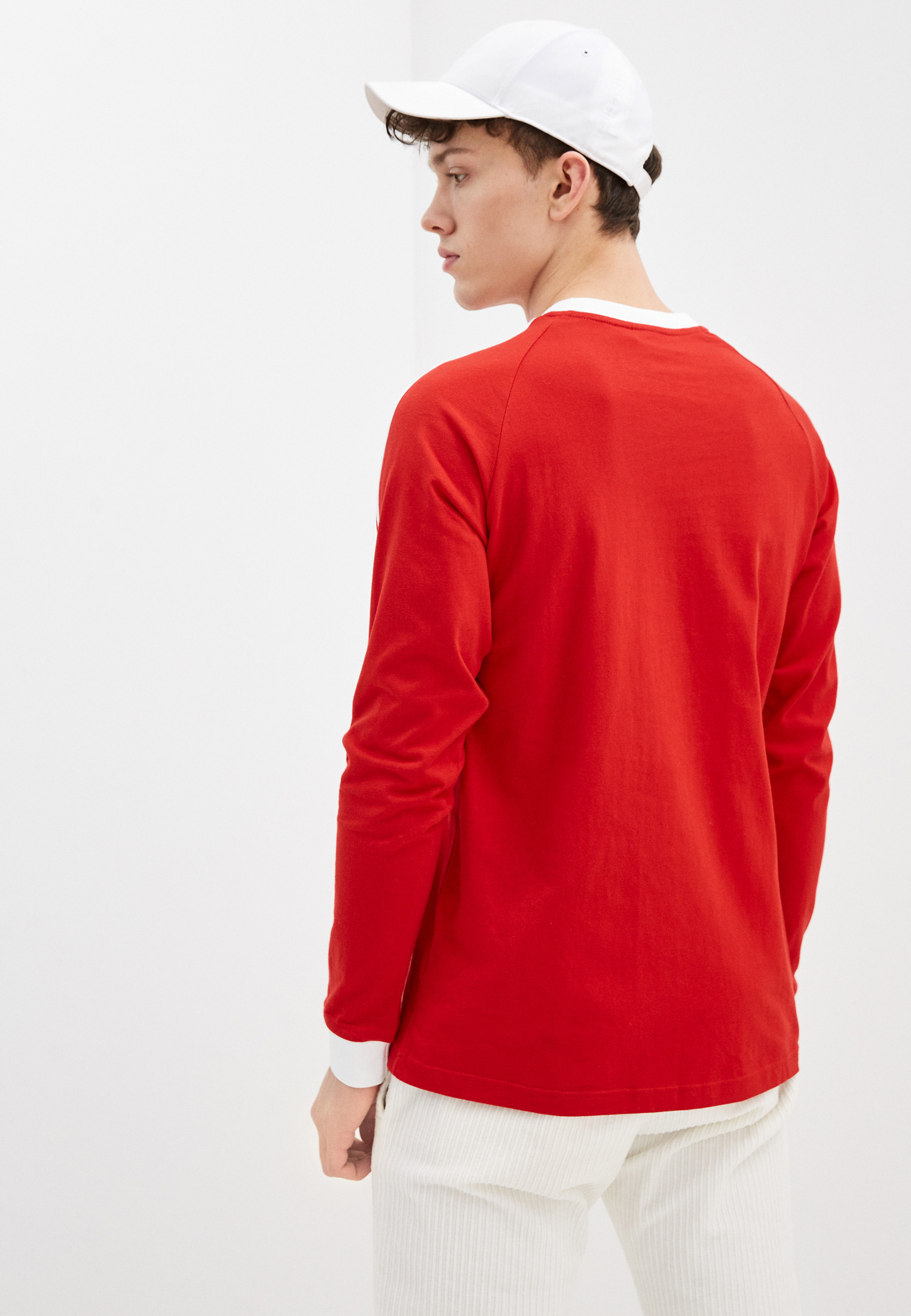 ADIDAS TRIČKO 3-STRIPES LS T (GN3489) Muži | barva ČERVENÁ | Trička adidas  v eshopu Cheels