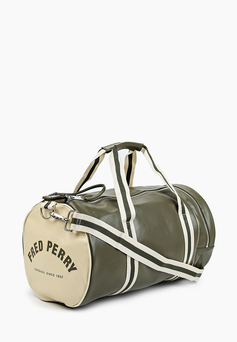Спортивная сумка мужская Fred Perry L1313 внешний материал искусственная  кожа; цвет хаки купить за 8999 руб.