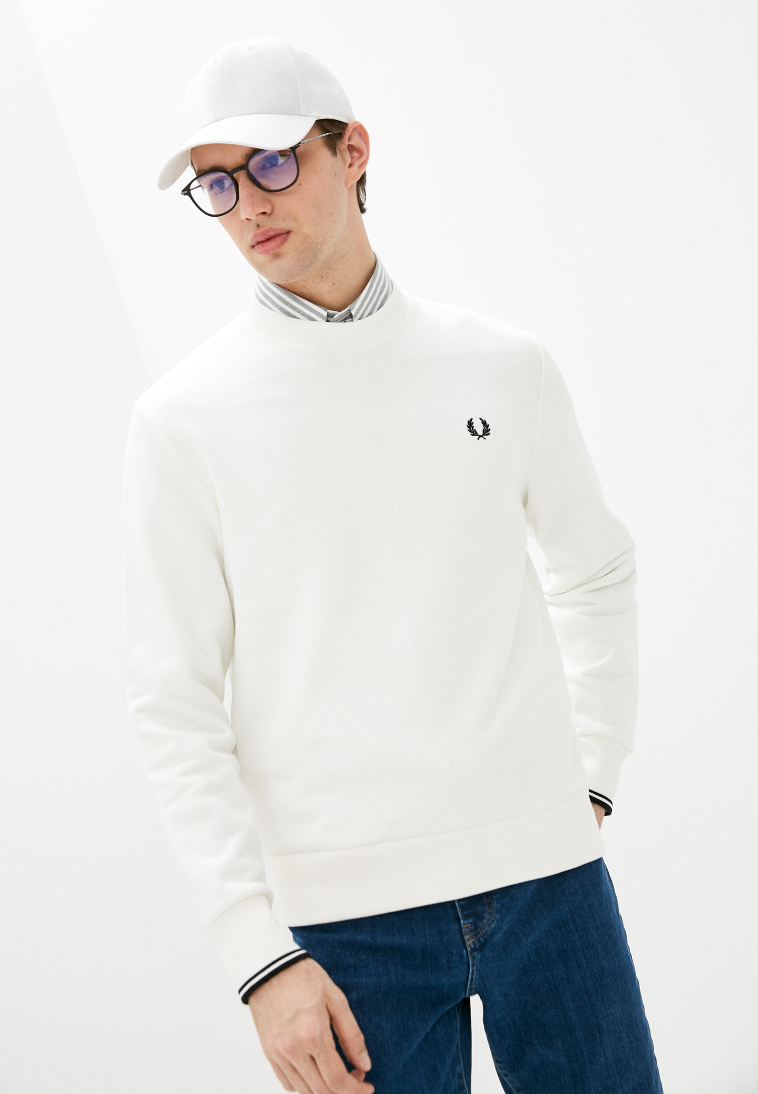 Свитер мужской Fred Perry M7535 цвет белый купить за 7490 руб.