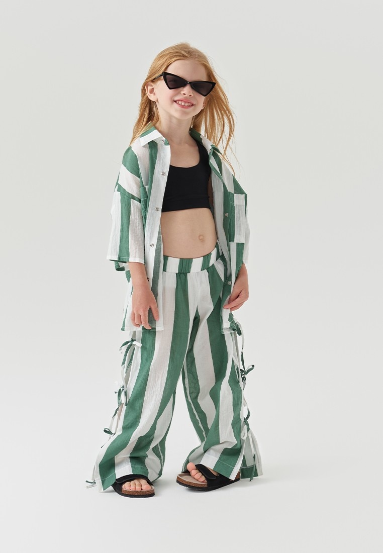 Брюки для девочек Happy Baby 88191_green-stripe