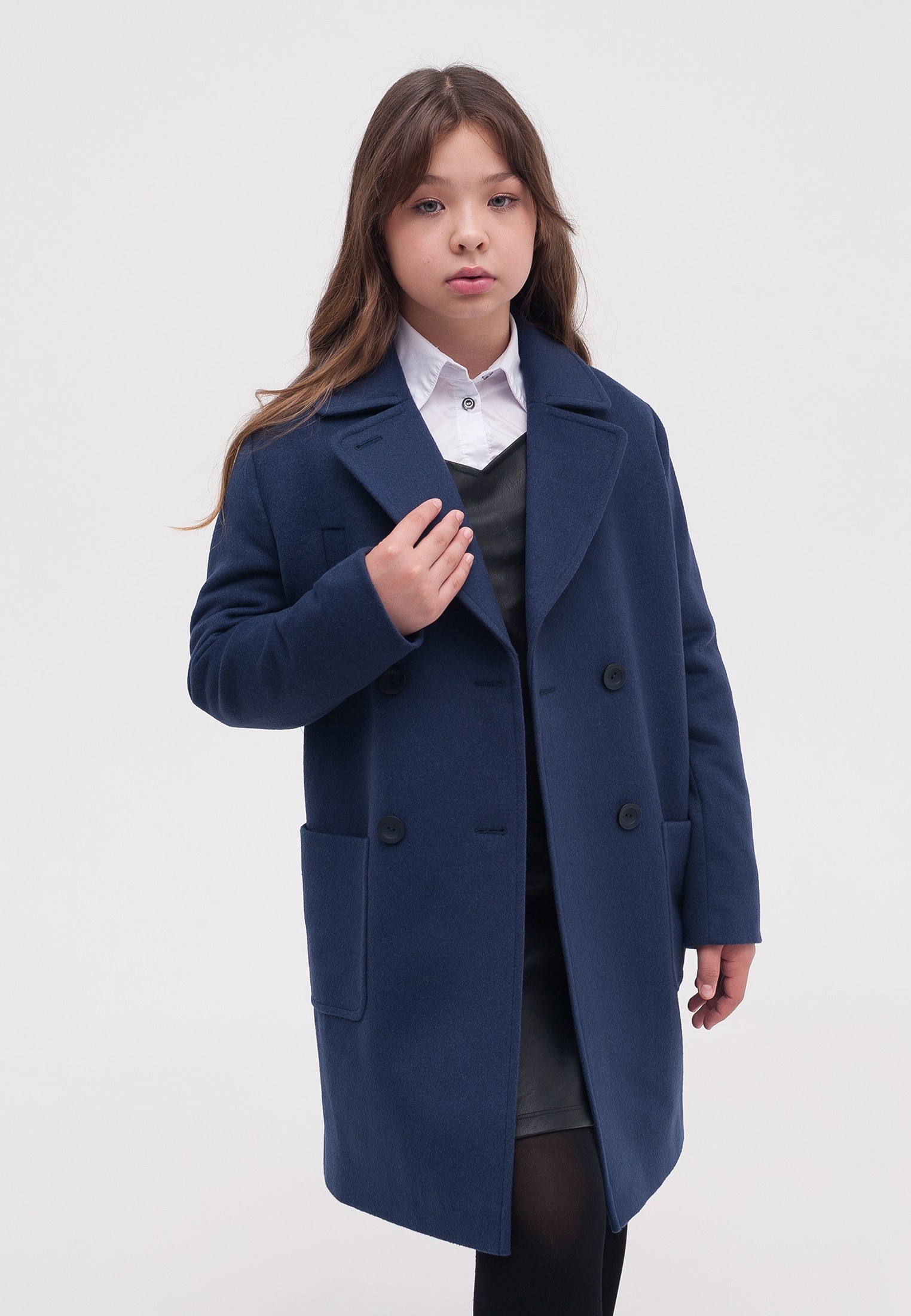 Пальто для девочек Smith's brand A55_синий