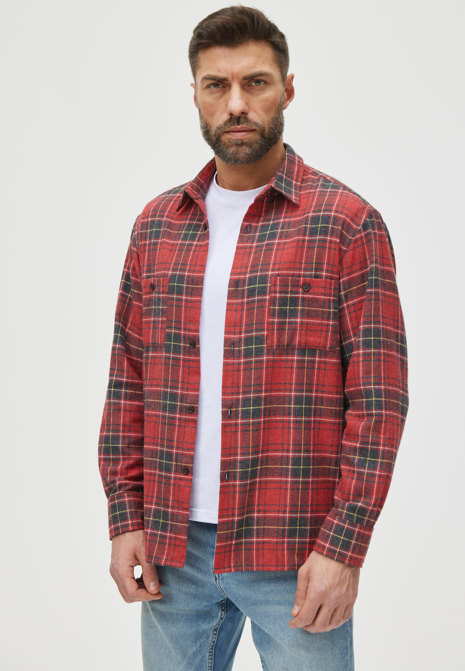 Рубашка с длинным рукавом Envylab ENRA914/Клетка_черный_красный