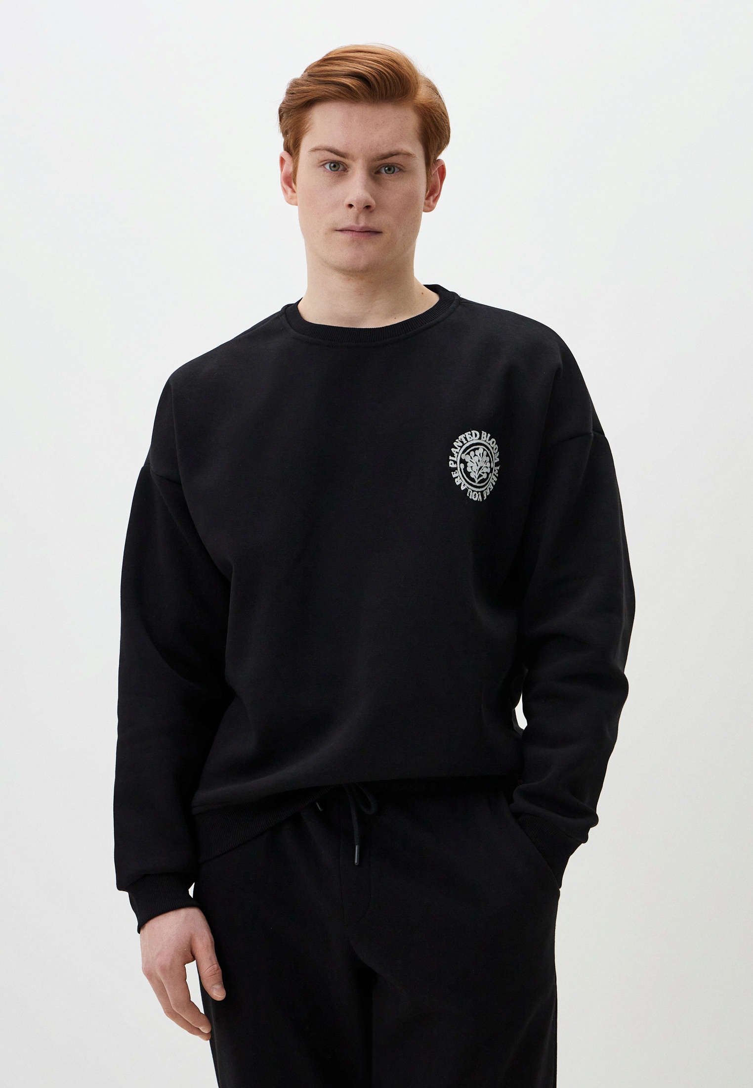 Мужские свитшоты Trendyol TMNAW24SW00012-BLACK
