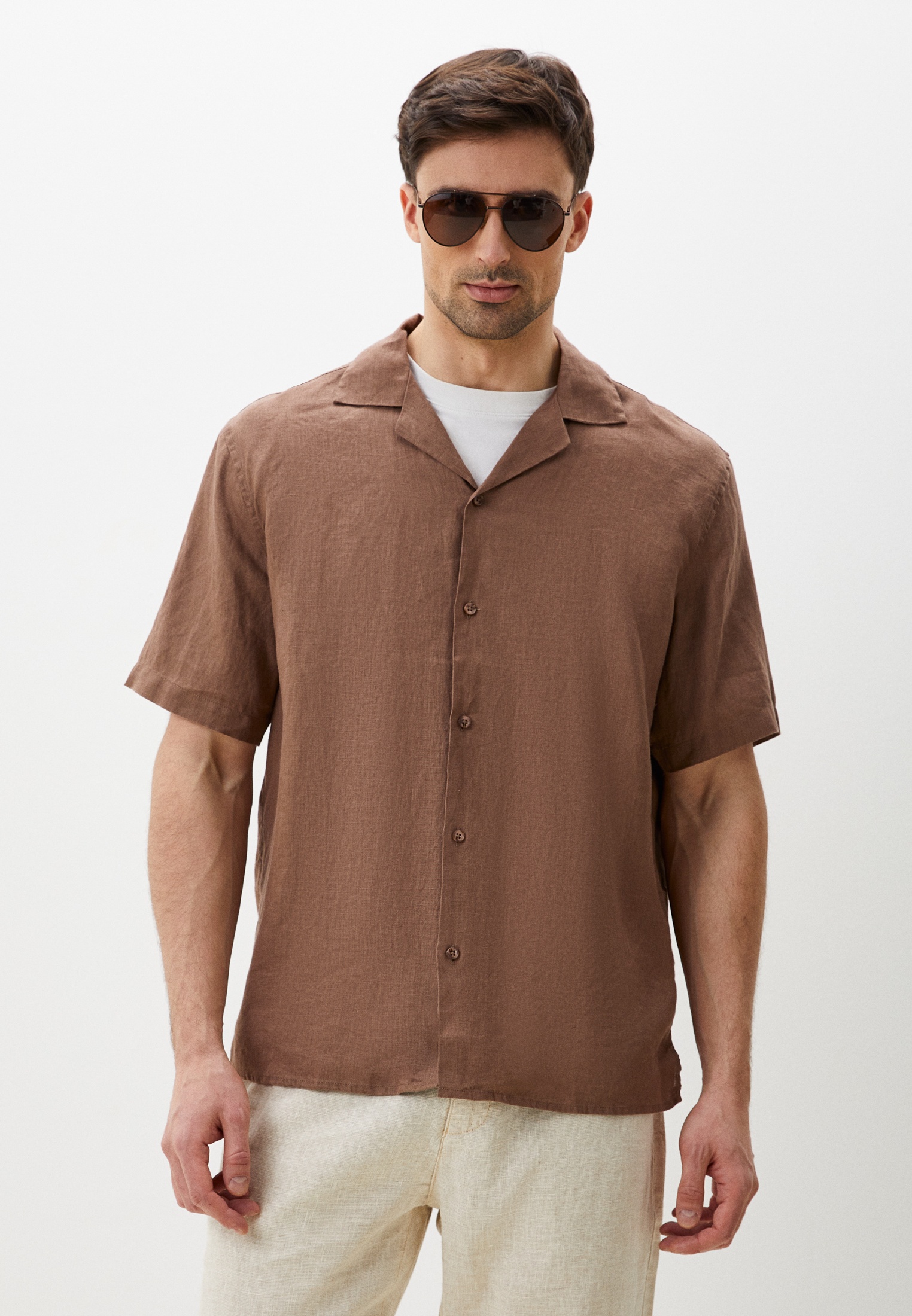 Рубашка с коротким рукавом Mossmore MR2656LR-COFFEE-48