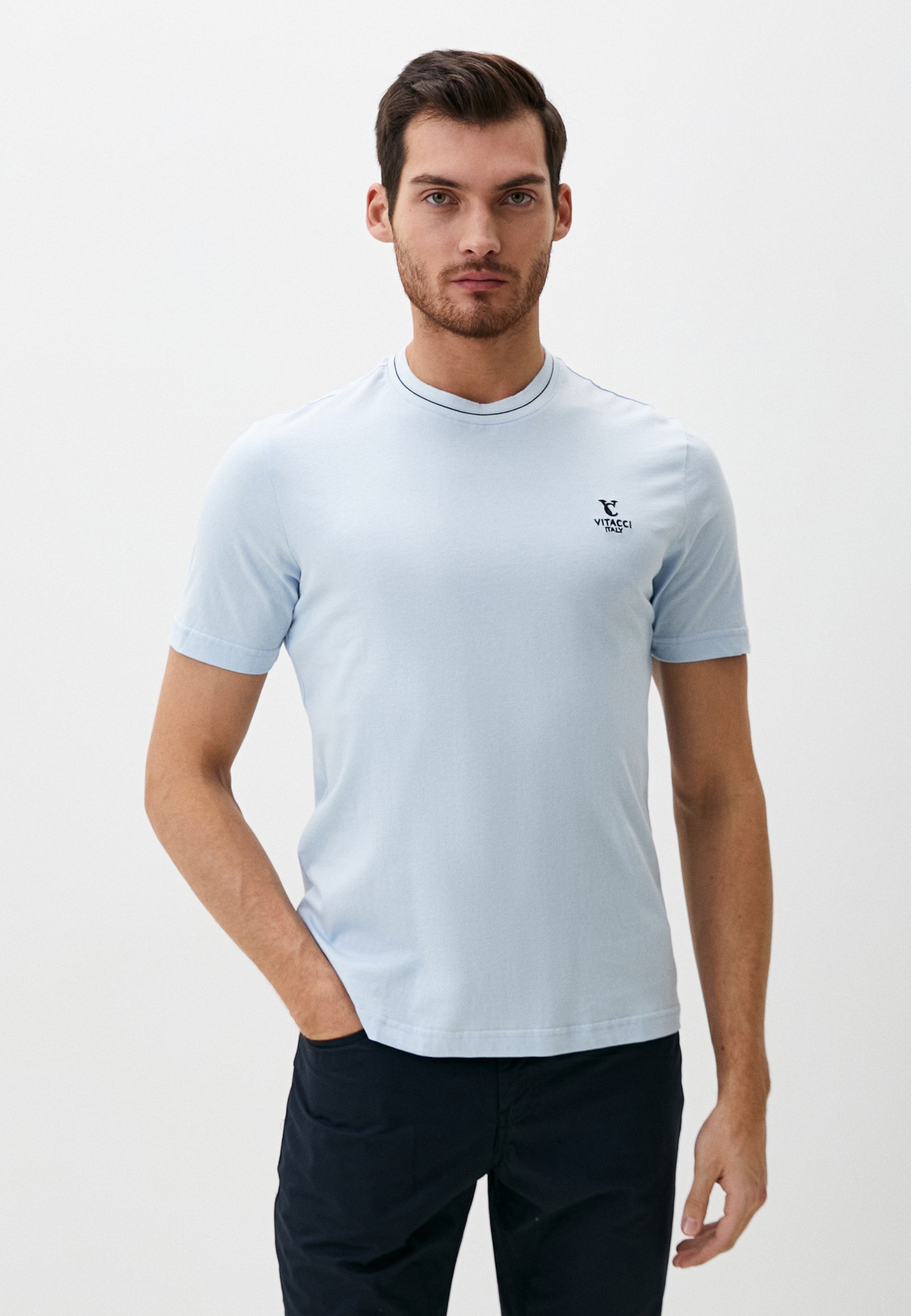 Футболка с коротким рукавом Vitacci (Витачи) TM0290-10_голубой_M