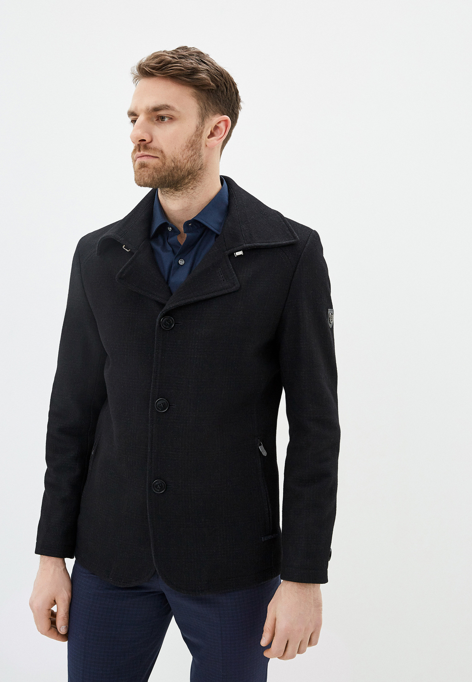 Мужские пальто BAZIONI 5024 S VOYAGE CHECK BLACK/ПАЛЬТО 46/176
