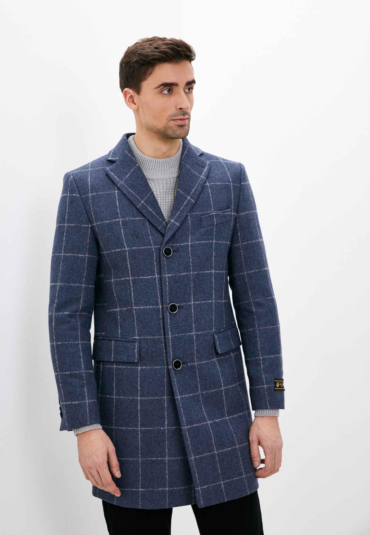 Мужские пальто BAZIONI 2053 MS COYOTE BLUE/ Пальто мужское